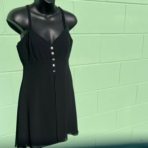 Vintage Dave & Johnny Black Mini Dress Size 6